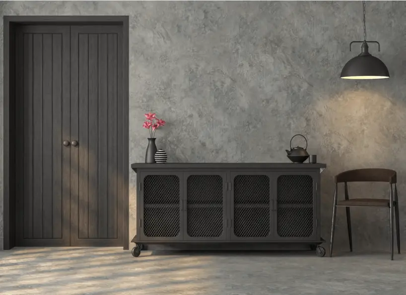 sala con cemento pulido